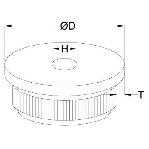 End Cap - Flat Drilled - 304 - 42.4  x 2.5mm 